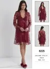 PCJ 6225 BORDO Пеньюар Комплект 6-KA Saten Pierre Cardin Фабрика Купить Оптом Турция