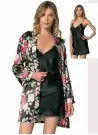 moongirl 003 Халат с Пеньюаром 2-ка Атласный nightdress - gown set moongirl Оптом Турция Фабрика Купить