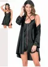 moongirl 268 Пижама Халат с Пеньюаром 2-ка Атласный nightdress - gown set moongirl Оптом Турция Фабрика Купить