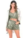 moongirl 209 Пижама Халат с Пеньюаром 3-ка Атласный pyjamas - gown set moongirl Оптом Турция Фабрика Купить