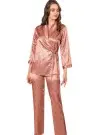 moongirl 223 Пижама Халат с Брюками 2-ка Атласный pyjamas set moongirl Оптом Турция Фабрика Купить