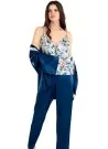 moongirl 711 Пижама Халат с Пеньюаром 3-ка Атласный pyjamas - gown set moongirl Оптом Турция Фабрика Купить
