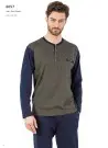 PC Pj2 6057 Haki Жаккардовая Мужская Пижама Pierre Cardin Оптом Турция Фабрика Купить
