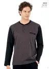 PC Pj2 6059 Siyah Жаккардовая Мужская Пижама Pierre Cardin Оптом Турция Фабрика Купить