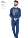 PC Pj2 6060 Indigo Мужская Пижама 100% Хлопок PENYE Pierre Cardin Оптом Турция Фабрика Купить