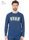 PC Pj2 6071 Indigo Мужская Пижама 100% Хлопок PENYE Pierre Cardin Оптом Турция Фабрика Купить