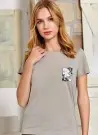 Berrak 8144 TAS Футболка Хлопковая Женская T-Shirt Berrak Оптом Турция Фабрика Купить