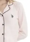 POLO 11000 Pembe Пижама на Пуговицах Женская Комплект с брюками U.S. Polo Assn  Оптом Турция Фабрика Купить
