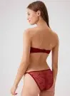 PC Modasima 4034 Bordo Кружевной Бюстгальтер без Бретелек без Поддержки +Трусики с V-образным вырезом Siena Pierre Cardin Опт...