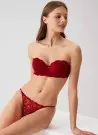PC Modasima 4034 Bordo Кружевной Бюстгальтер без Бретелек без Поддержки +Трусики с V-образным вырезом Siena Pierre Cardin Опт...