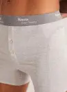 1C11CBXK031.006C00079 Длинные Мужские Боксеры с двойной пуговицей LONG SHORT Gri Kom  Оптом Турция Фабрика Купить